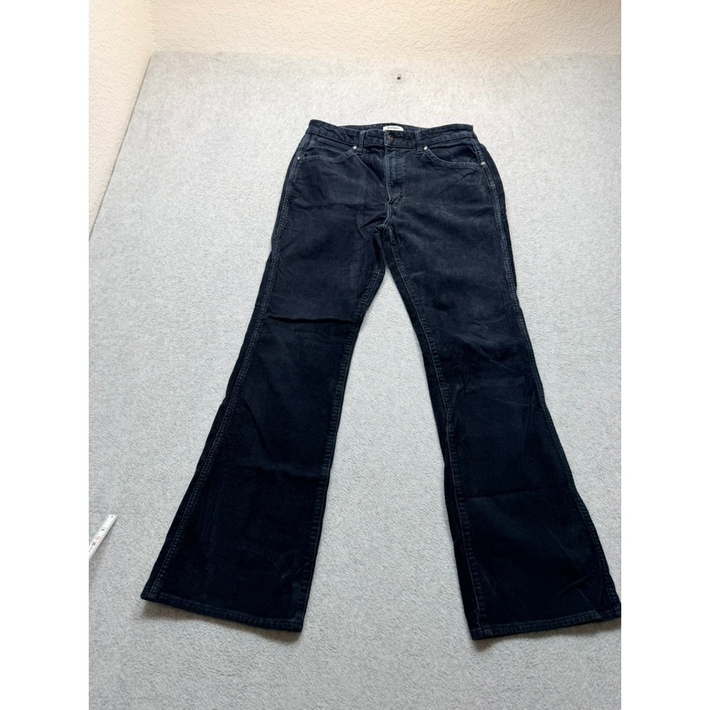 Wrangler Mens Black Corduroy Flare Leg Pants Mid Rise 5-Pocket Size 30x32